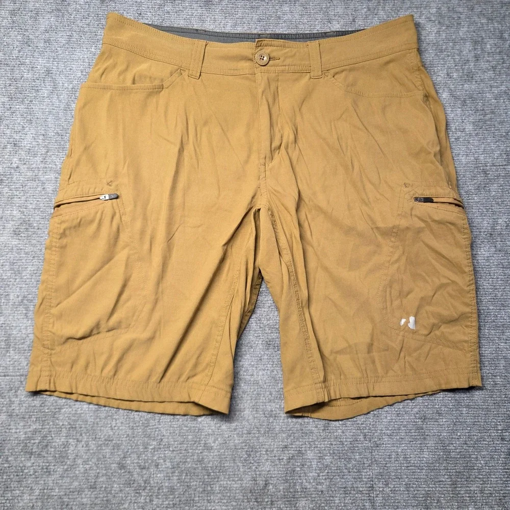 Eddie Bauer First Ascent Guide Pro Shorts Mens 38 Tan Hiking Cargo Stretch